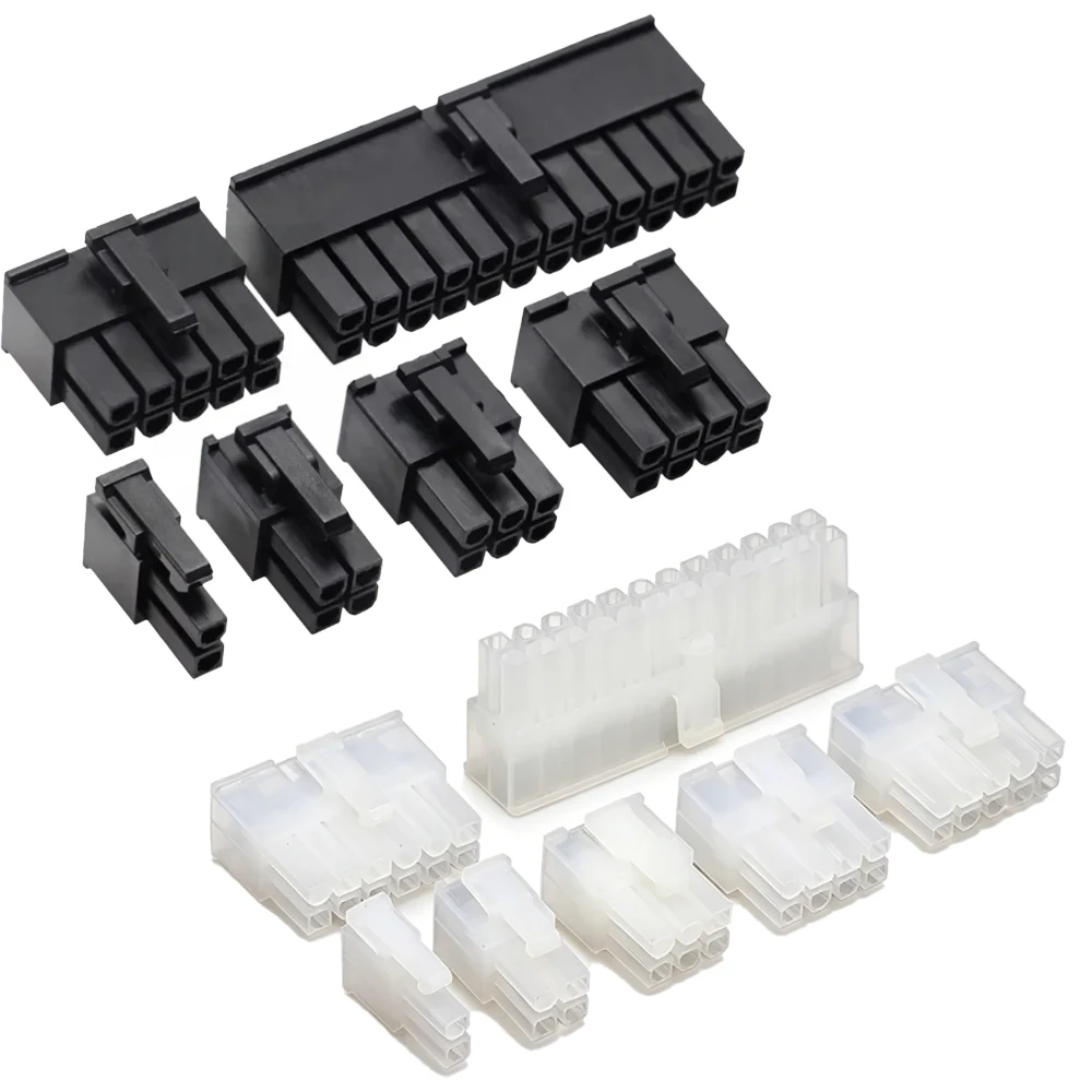 50PCS 5557 4.2mm Black/white Male Plug Plastic Shell 2P 4P 6P 8P 10P 12P 14P 16P 18P 20P 24PIN for Computer Connectors Housing