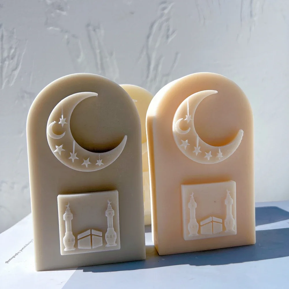 Ramadan Decor Candle Mold Arch Door Silicone Mould Moon Star Soy Wax Ramadan Gift idea Home Decor