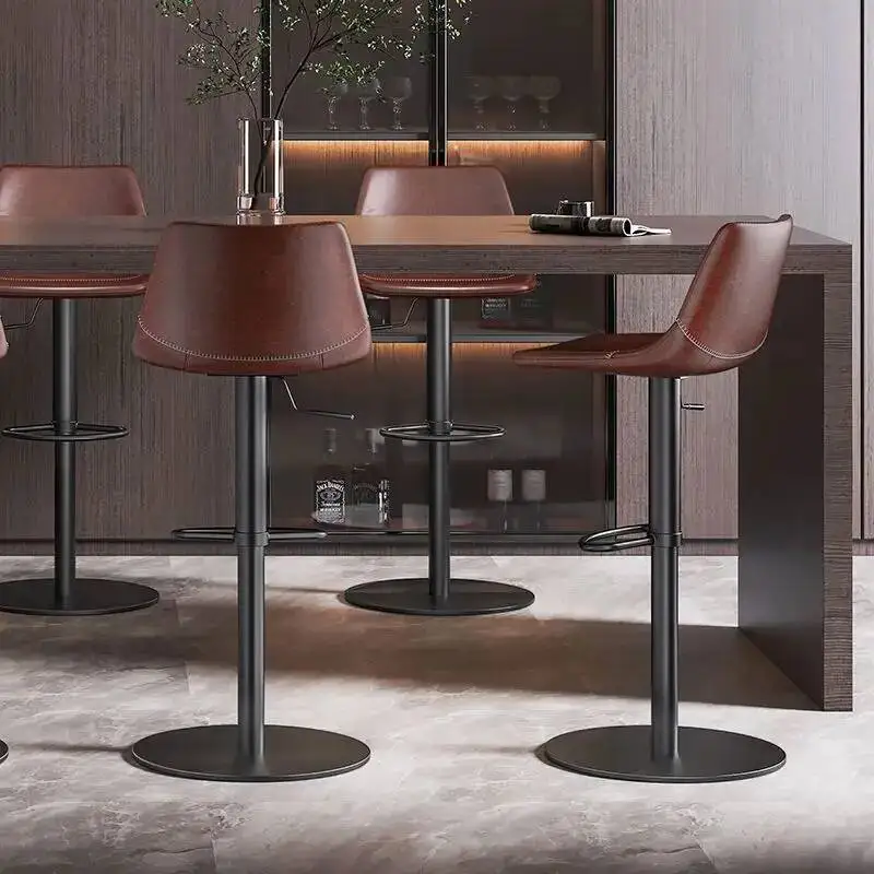 مقعد مرتفع دوار فاخر قابل للتعديل من الشمال الحديث - مقعد مرتفع عالي الساق قابل للتعديل للارتفاع للمنزل بتصميم أنيق #3