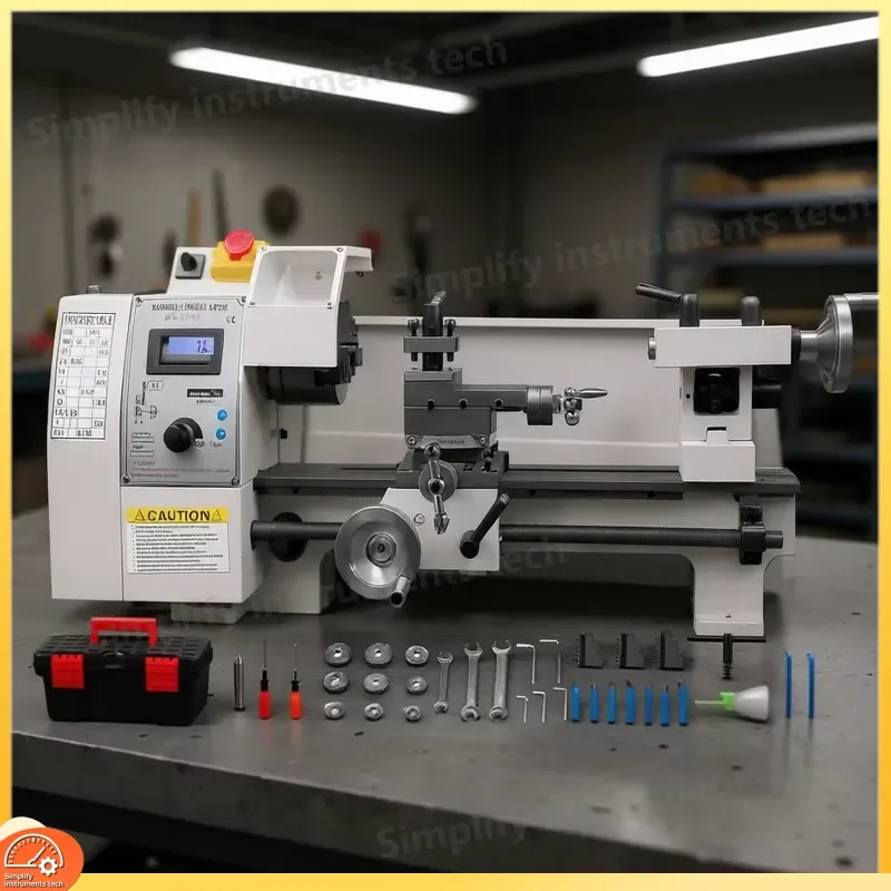 Mini Metal Lathe 8x14 Inch 650W Variable Speed 2250RPM Precision Manual Benchtop Lathe for Small Metal Processing DIY