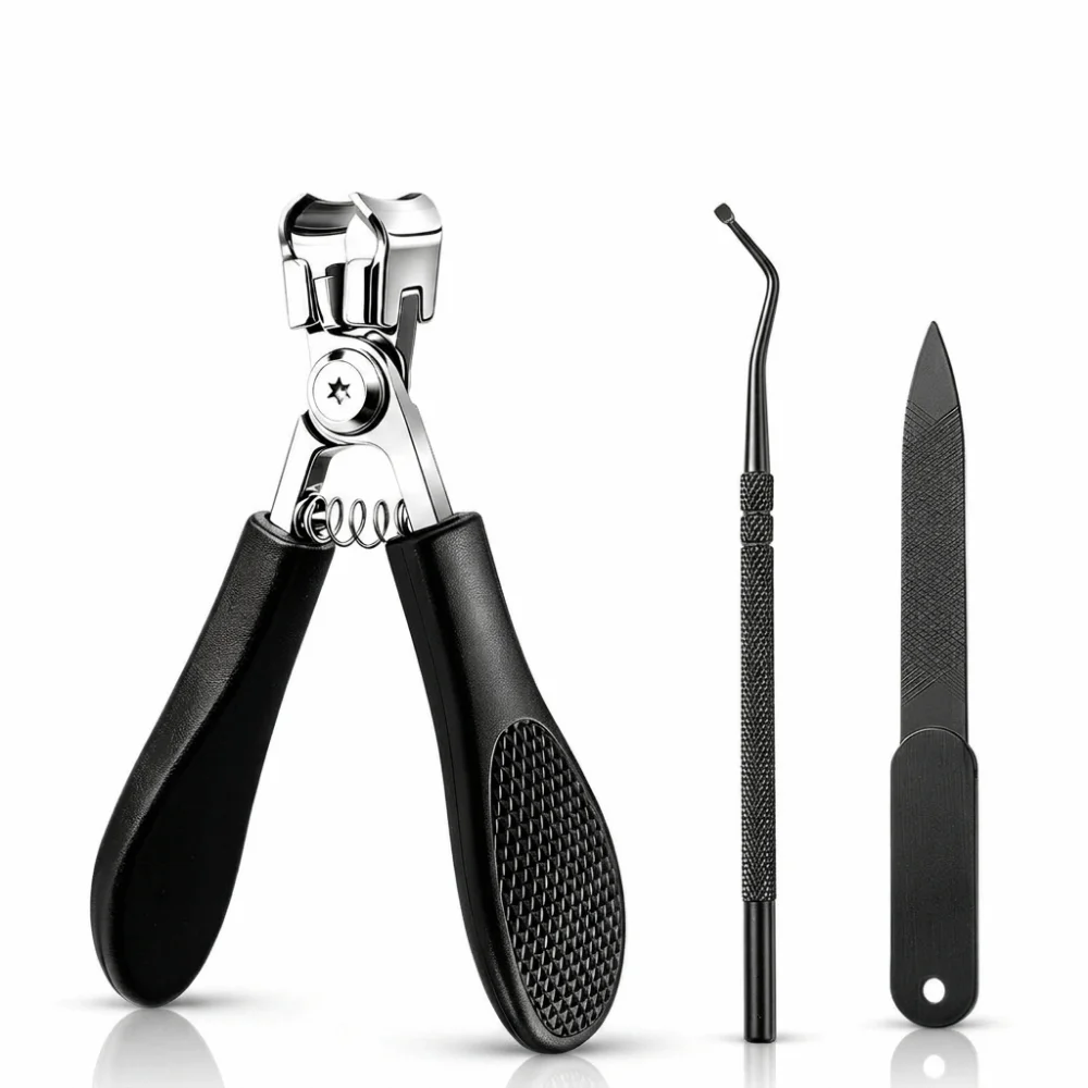 Large Nail Clipper Metal Spring Rebound Anti-Slip Toenail Clipper Stainless Steel Widened Opening Nail Cutter Household