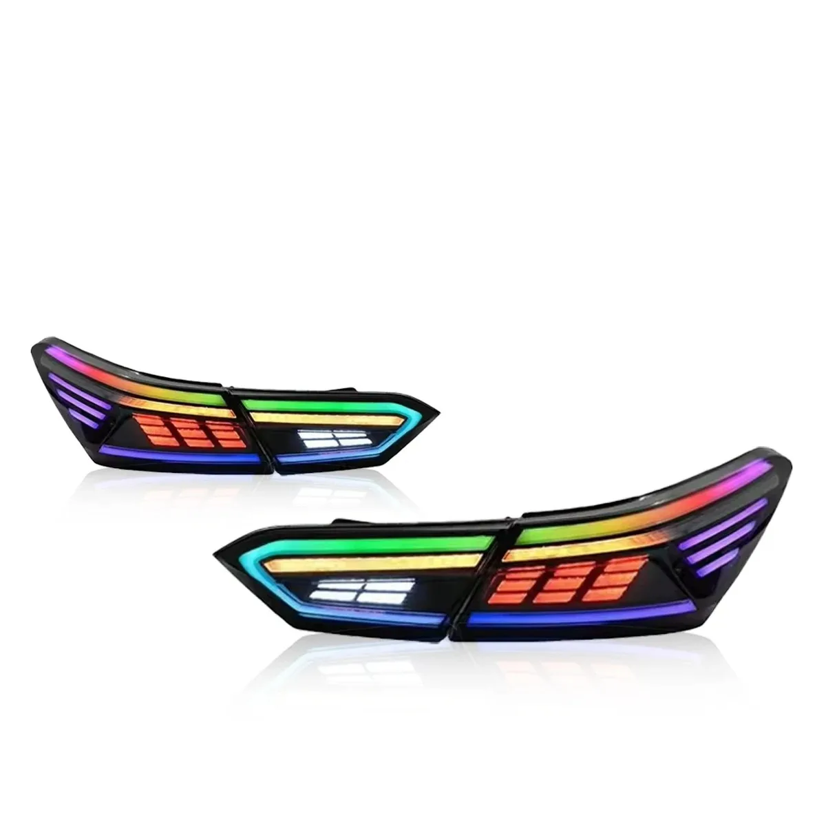 ไฟท้ายรถยนต์สำหรับโตโยต้า แคมรี่ ไฟท้าย RGB ปี 2018-2021 ไฟ DRL แบบ LED เต็มรูปแบบ ไฟเบรก อะไหล่รถยนต์