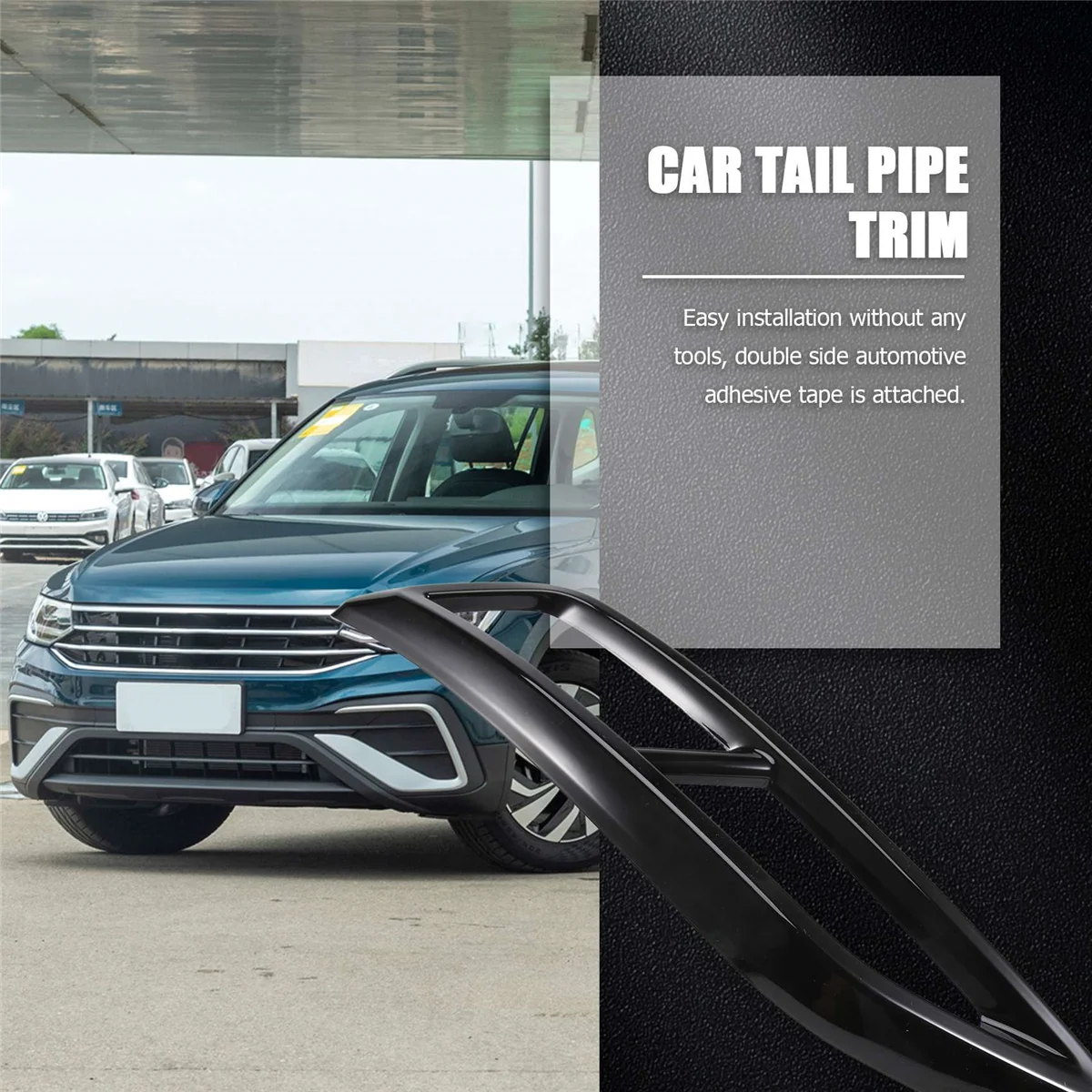 Car Rear Bumper Exhaust Muffler Tail Pipe Trim Sticker for Tiguan L 2022 AB16
