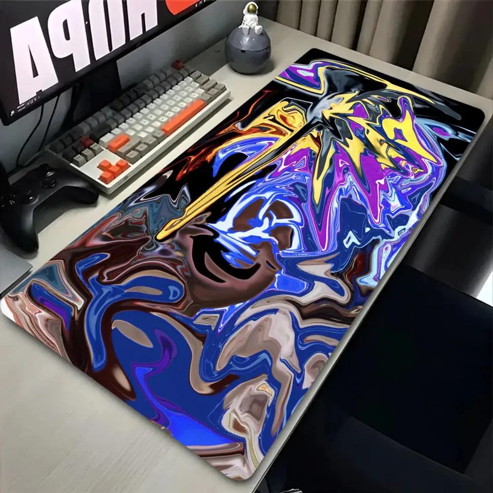 XXL Large Size Gaming Mouse Pad, Abstract Liquid Flow Design, Non-Slip Rubber Desk Mat, Perfect for Laptop Home Office