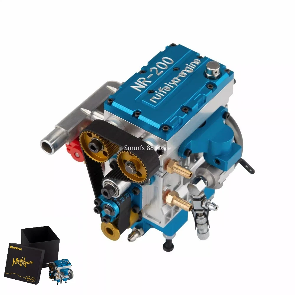 8.6cc In-line Two Cylinder Methanol Engine Model Four-stroke Water-cooled Engine Suitable for Big Foot Car and Climbing Car Toys