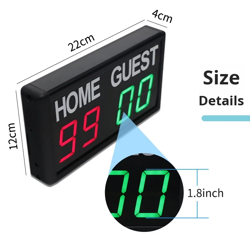 

1.8inch Remote Control Electronic Table Tennis Scoreboard Plastic Material Points Displaying System
