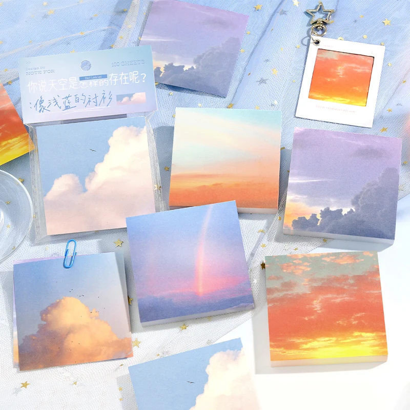 

Ins Colorful Clouds To Do List 100/600 Sheets planner Student Long Style Note Paper Memo Pad Stationery School Supplies
