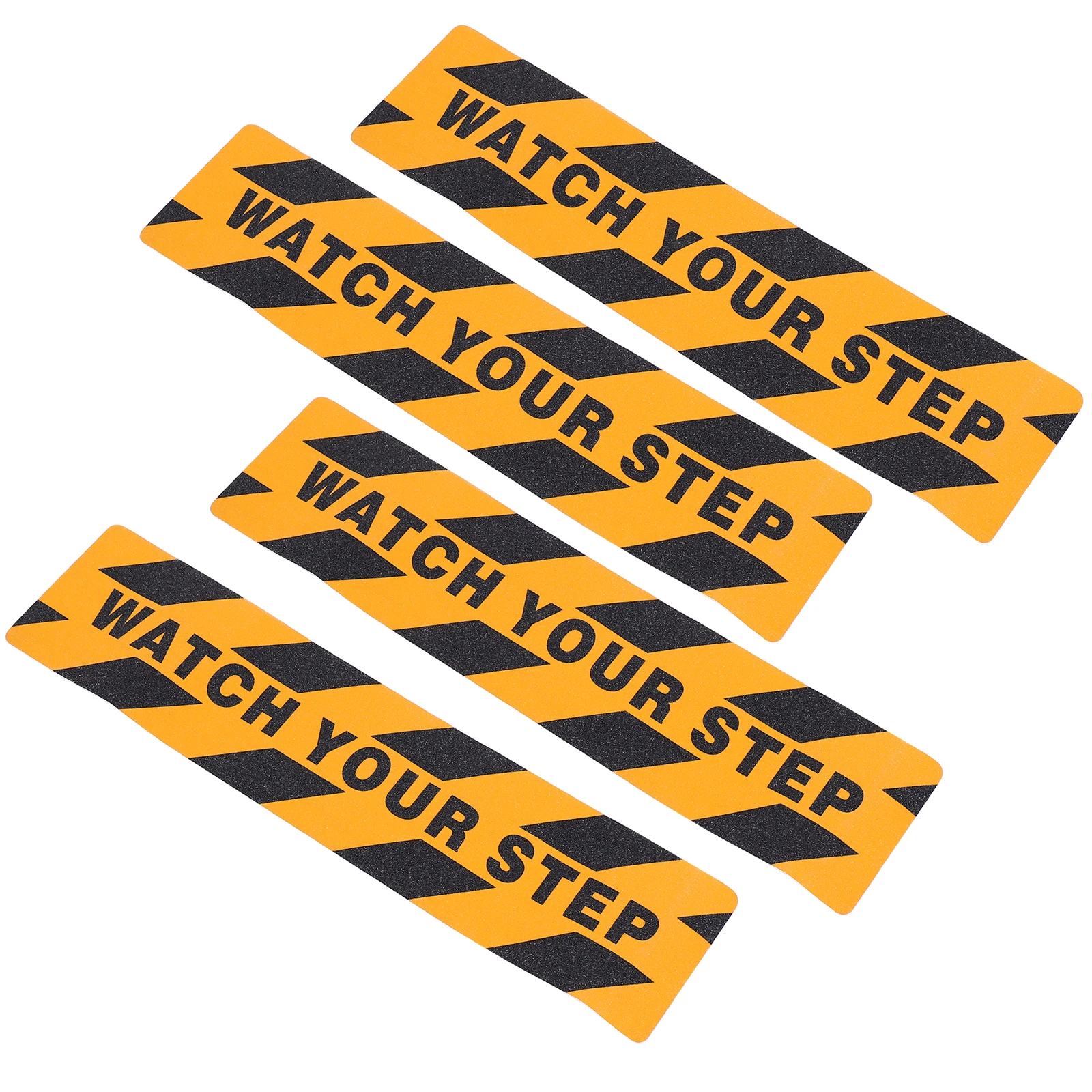 

4 Pcs Anti-slip Stickers Strong Adhesion for Smooth Surfaces Non-skid Strips Stairs Walkway Decor Caution Safety Family