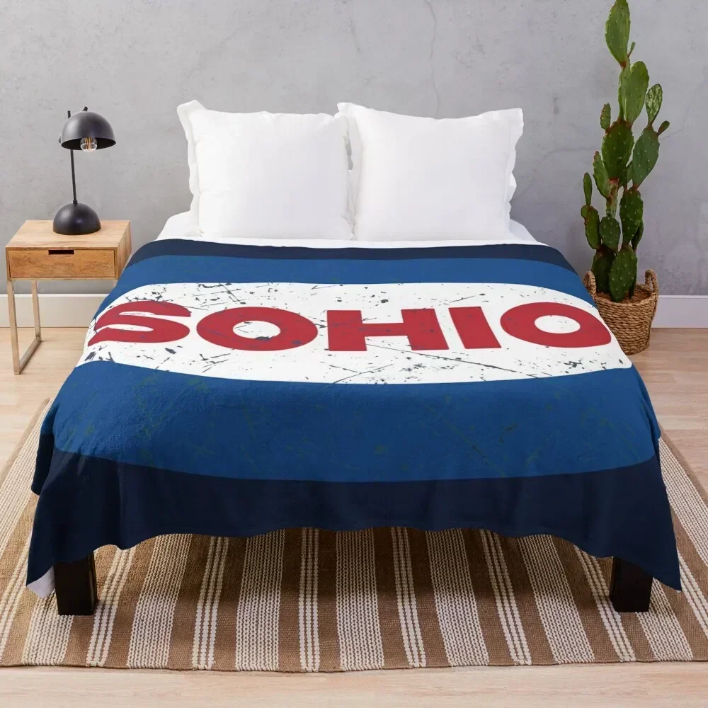 

Sohio Vintage Oil Company Throw Blanket Cozy Microfiber Throw Blanket for Home Bedroom