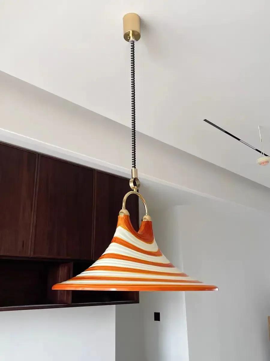 Vintage Swirl Pendelleuchte Nordic Horn LED-Licht einzigartige Designer orange Lampe für Esszimmer Hotel Schlafzimmer Küche Bar Lichter – Detail 13