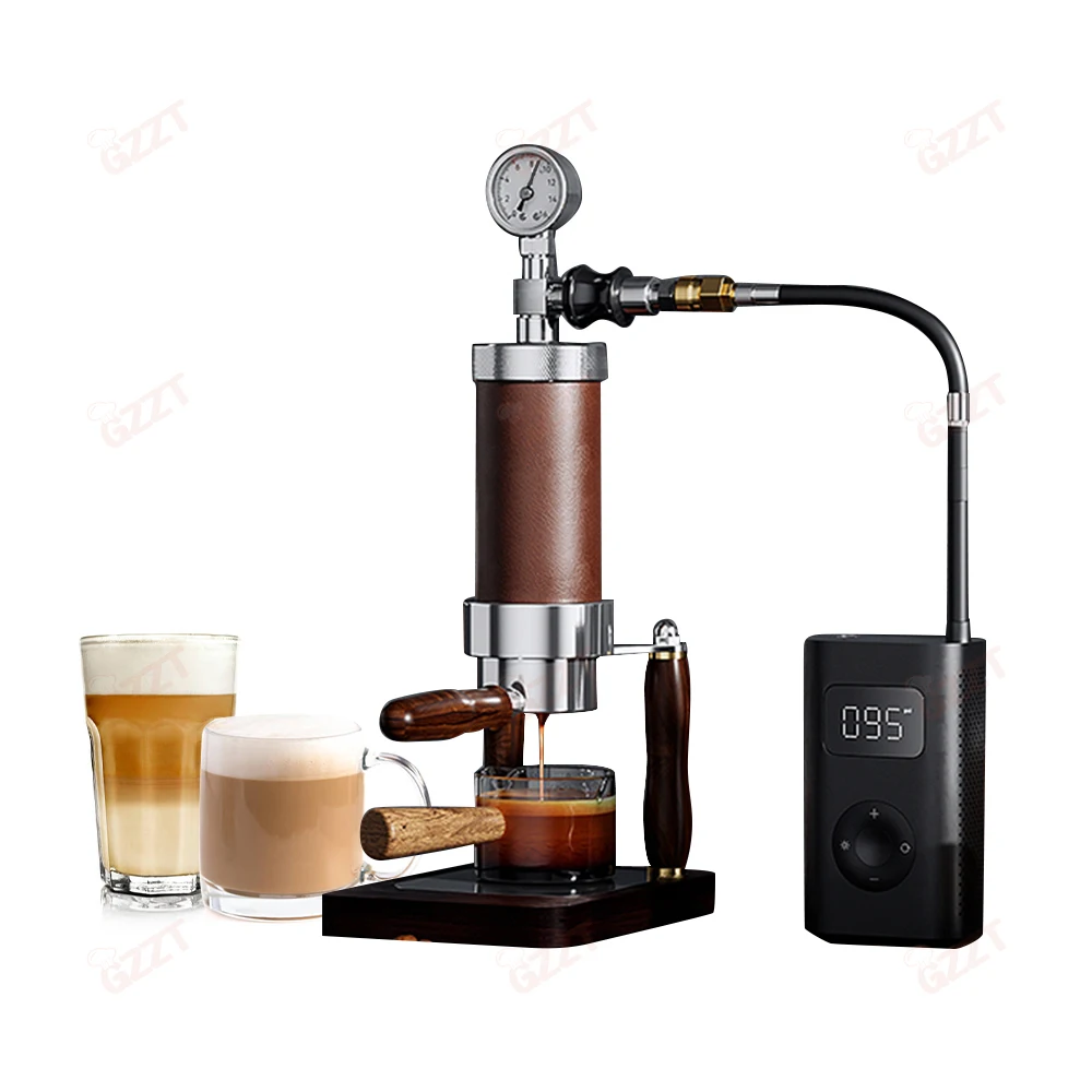 

Manual Espress Coffee Maker 51MM Bottomless Powder Bowl Outdoor Camping Latte Italian Espresso High-pressure Hand Coffee Machine