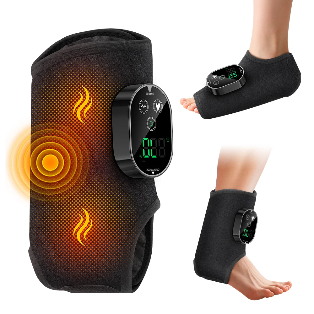 

Electric Heating Vibration Foot Ankle Massager Elbow Relax Muscles Winter Massager Type-C Rechargeable Adjustable Strap Massager
