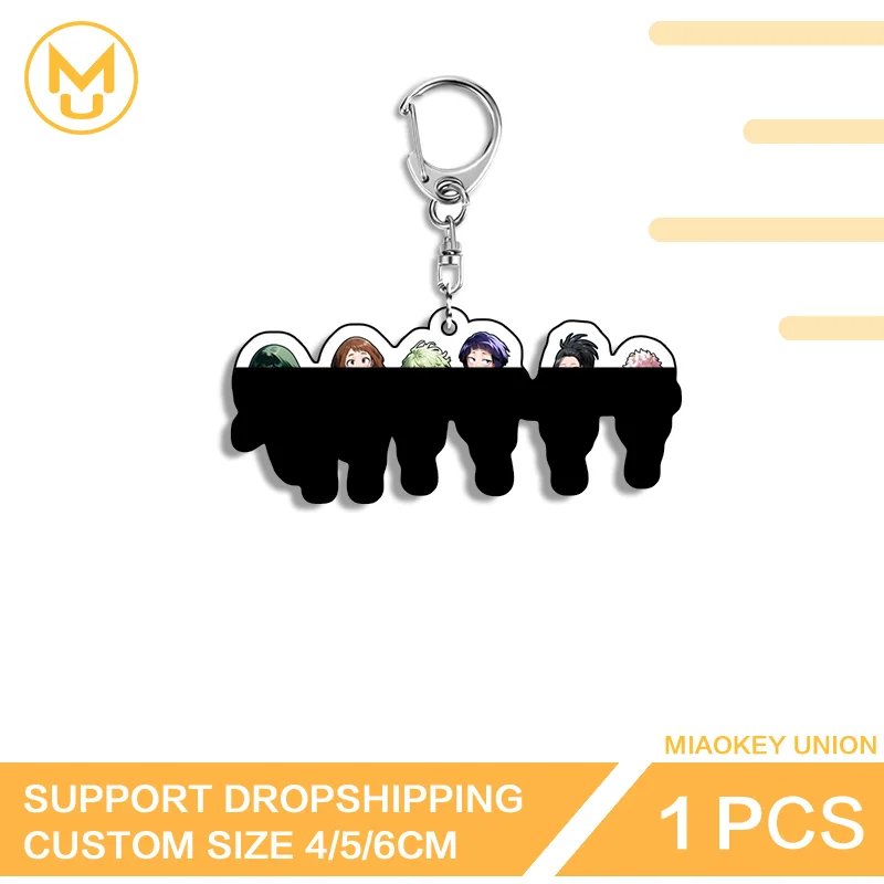 Ochaco Uraraka Momo Yaoyorozu Anime Keyring Creative Funny Acrylic Stainless Steel Chain Key Holder Anime Accessories Gifts
