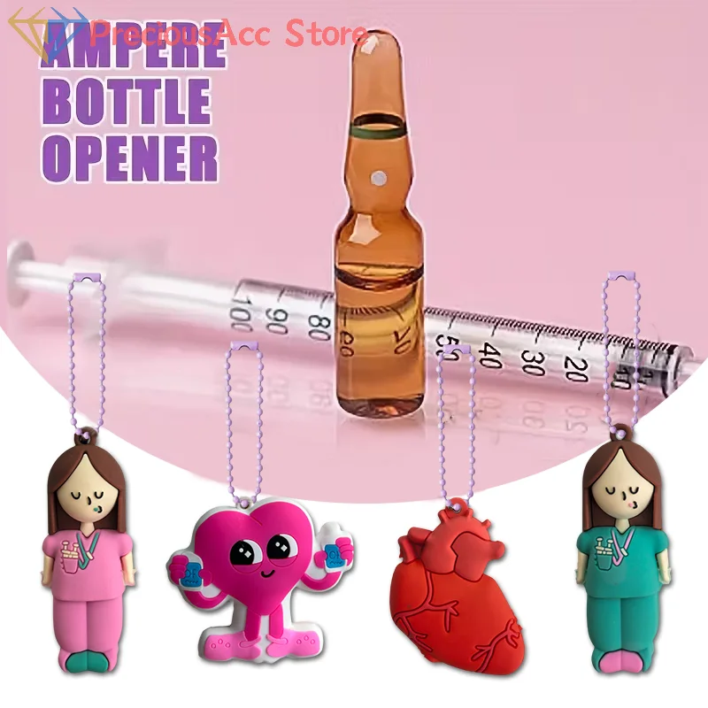 .New Sale-1PC Ampoule Bottle Opener Keychain - Syringe-Shaped Cutter Aid for Nurse Doctor Medication Vial Breaker