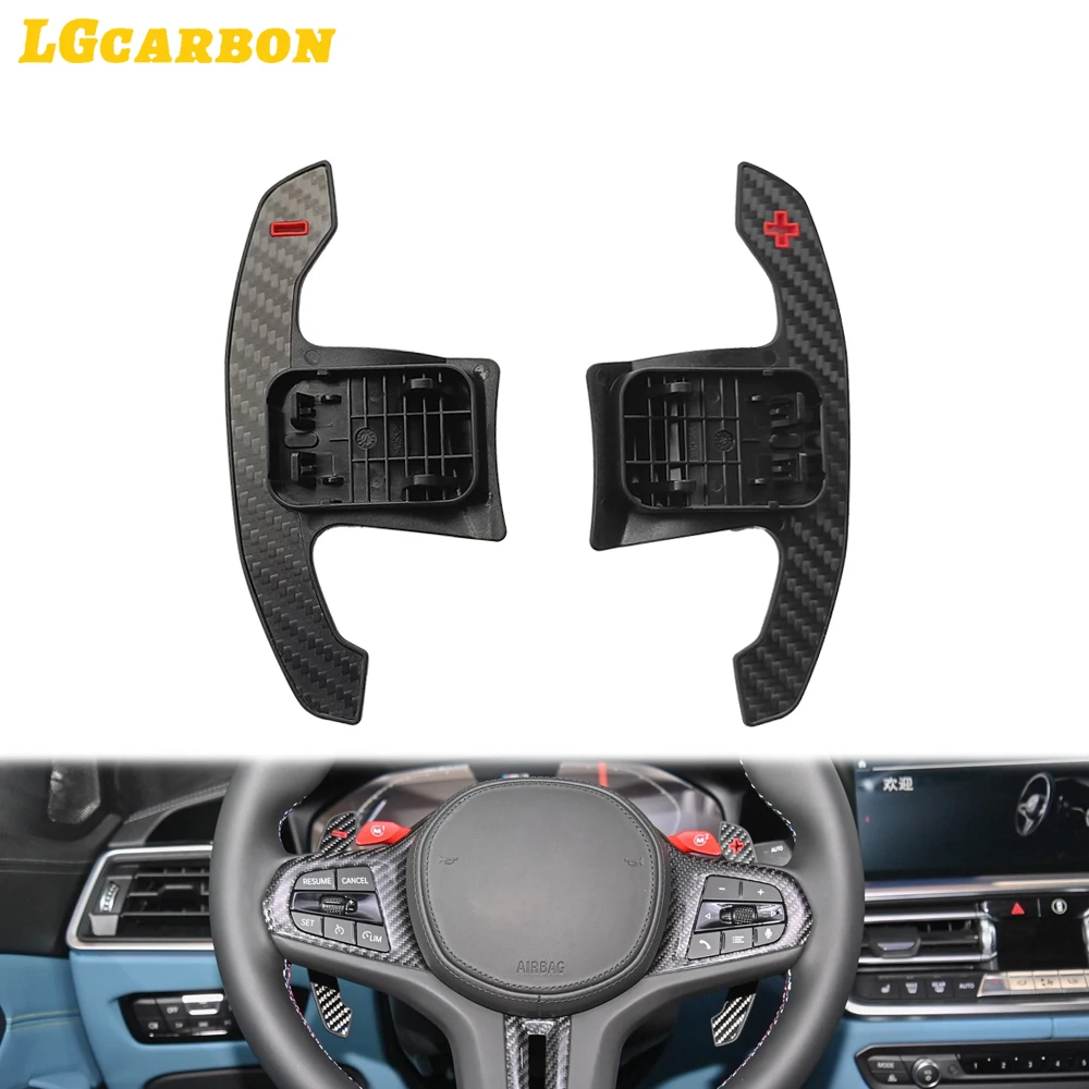 LGcarbon Interior Trim Kits for For BMW LCI M3M4 G80 G82 3 Series F30 Matte Carbon Fiber Paddle Shift Replacement Style