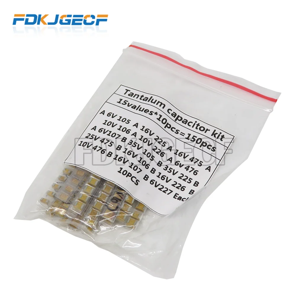 

15Values SMD Tantalum capacitor assortment kit 1uf-220uf A/B Case Tantalum capacitor set 1UF 2.2UF 4.7UF 10UF 47UF capacitors