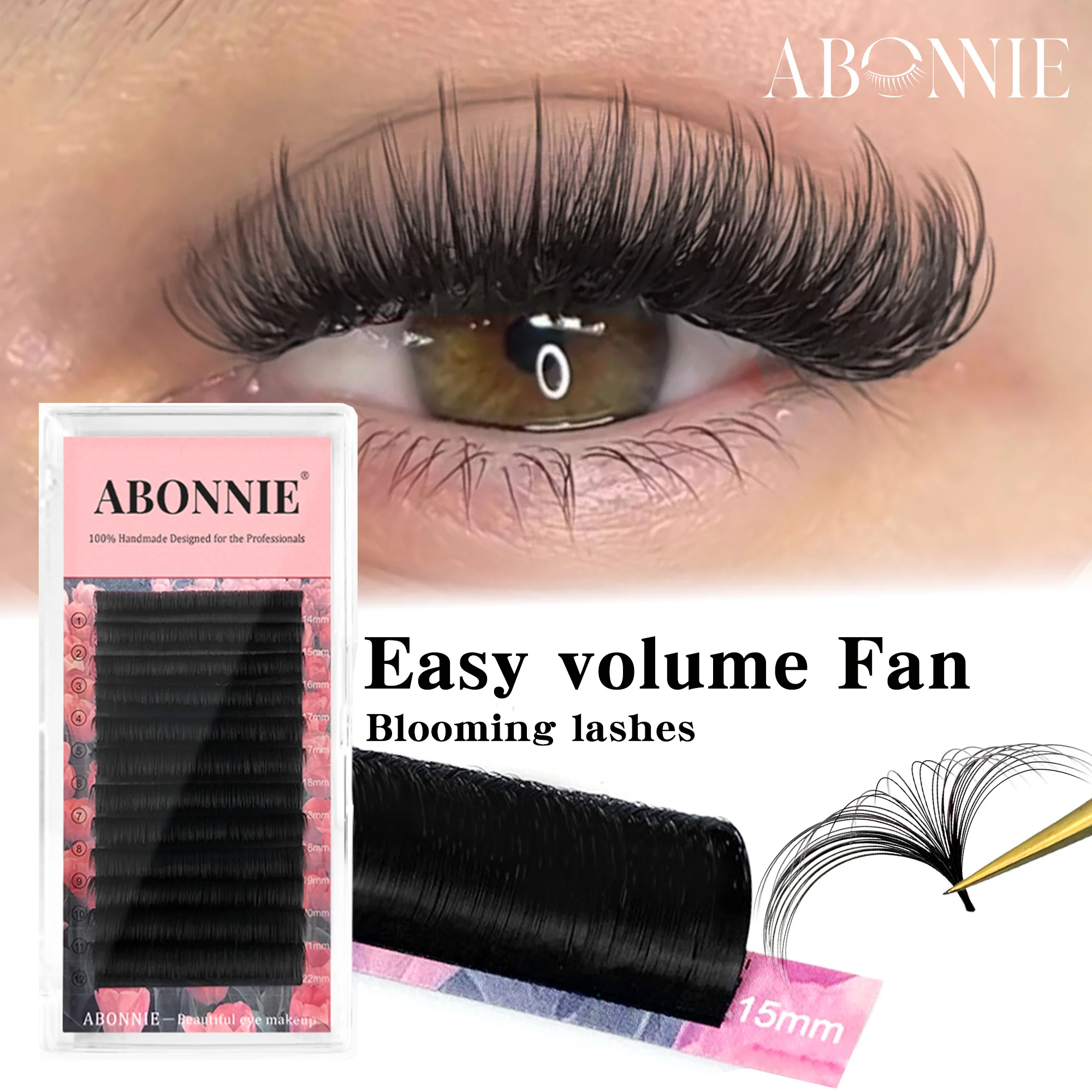 Abonnie Cashmere Easy Fanning Eyelashes Extensions Easy Fans Lashes Extensions False Flowering Auto Fan Cilios
