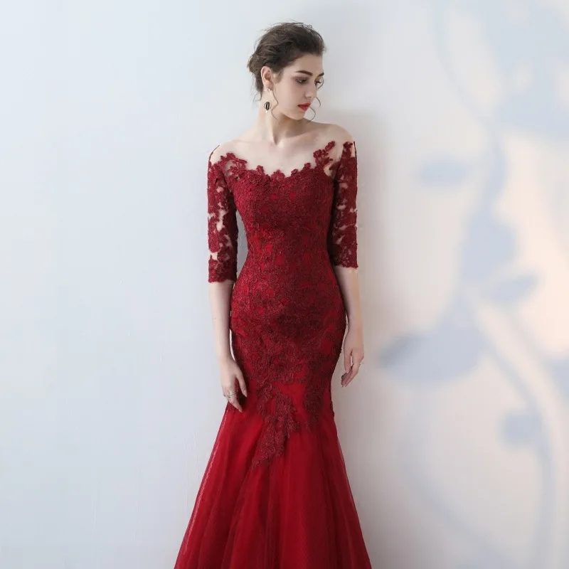 

Long Evening Gown One oulder Wedding Reception Host Ballroom Faionable Slimming Fi Tail Dr Polyester 00%