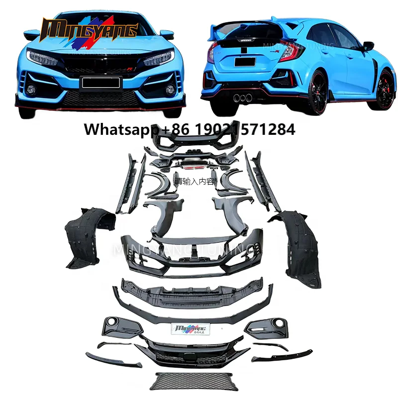 

Type R Design 1:1 Bodykit Bumper Side Skirt Fender for Civic Sedan 2016-2021 Fc1 Upgrade Wide Fk8 Body Kit