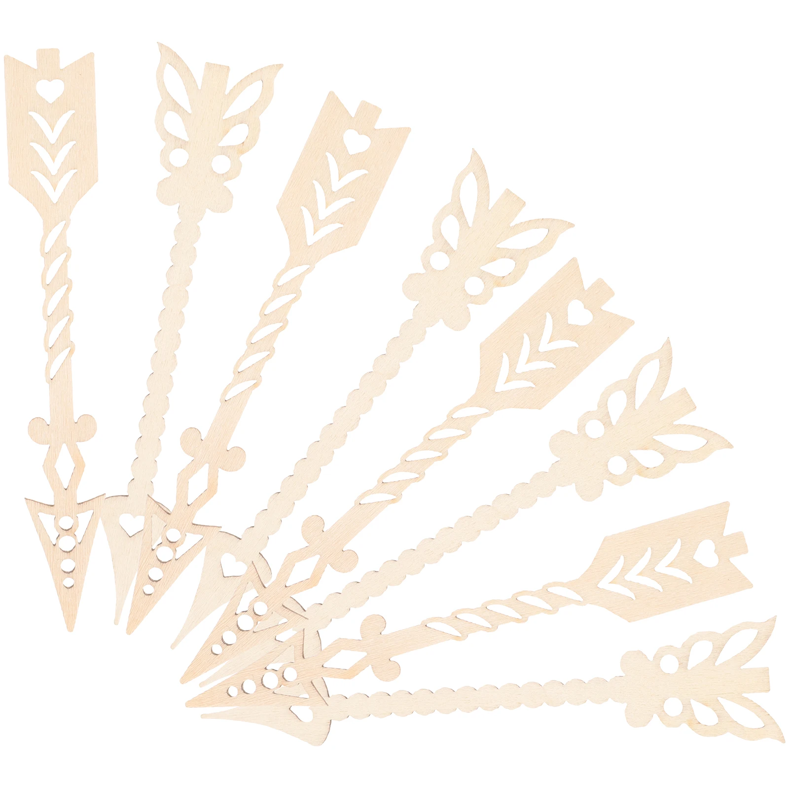 

10 Pcs Wooden Decorations Unfinished Arrow Cutouts DIY Craft Supplies Smooth Edges Creative Wood Chips Adorn Sewing Accessories