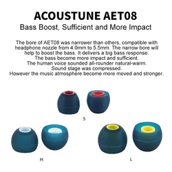 For Acoustune Aet08 Ear Tips Silicone Eartips Earbuds for In Ear Earphone Earcups for DUNU FIIO Sony Headphone Accessory