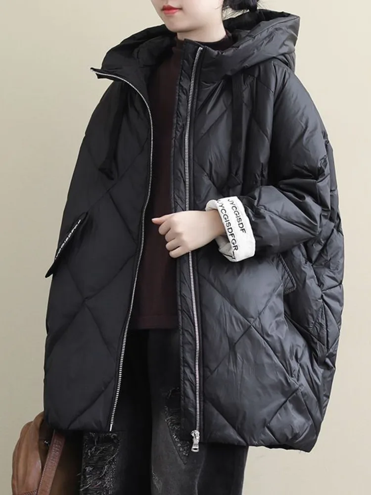 Women\'s Coat 2023 Winter New Casual Hooded Jacket Korean Loose Ladies Down Cotton Coats Thicken Warm Parkas Outwear Female