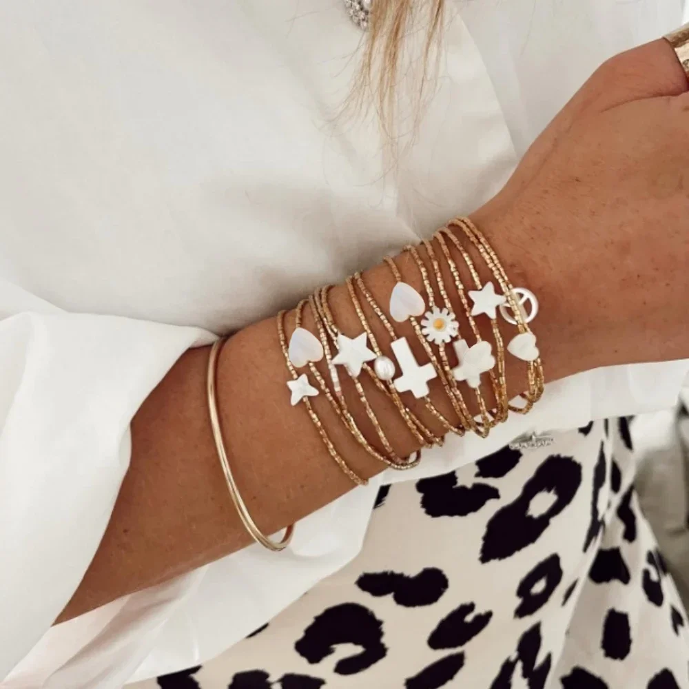 Vlen Miyuki Bracelet  for Women Girl Gift Boho Summer Handmade Beaded Bracelets Glass Beads Pulseras Adjustable Knot Jewelry