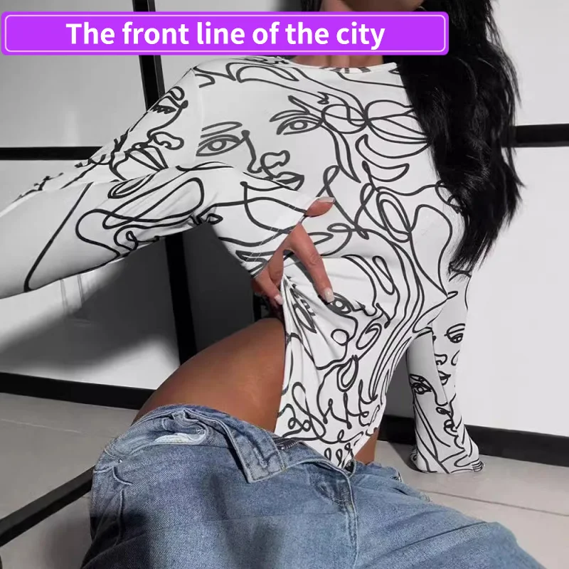 

Сексуальный женский костюм с высокой талией и принтом на бедрах, модный женский костюм из полиэстера пяти длины, повседневная одежда