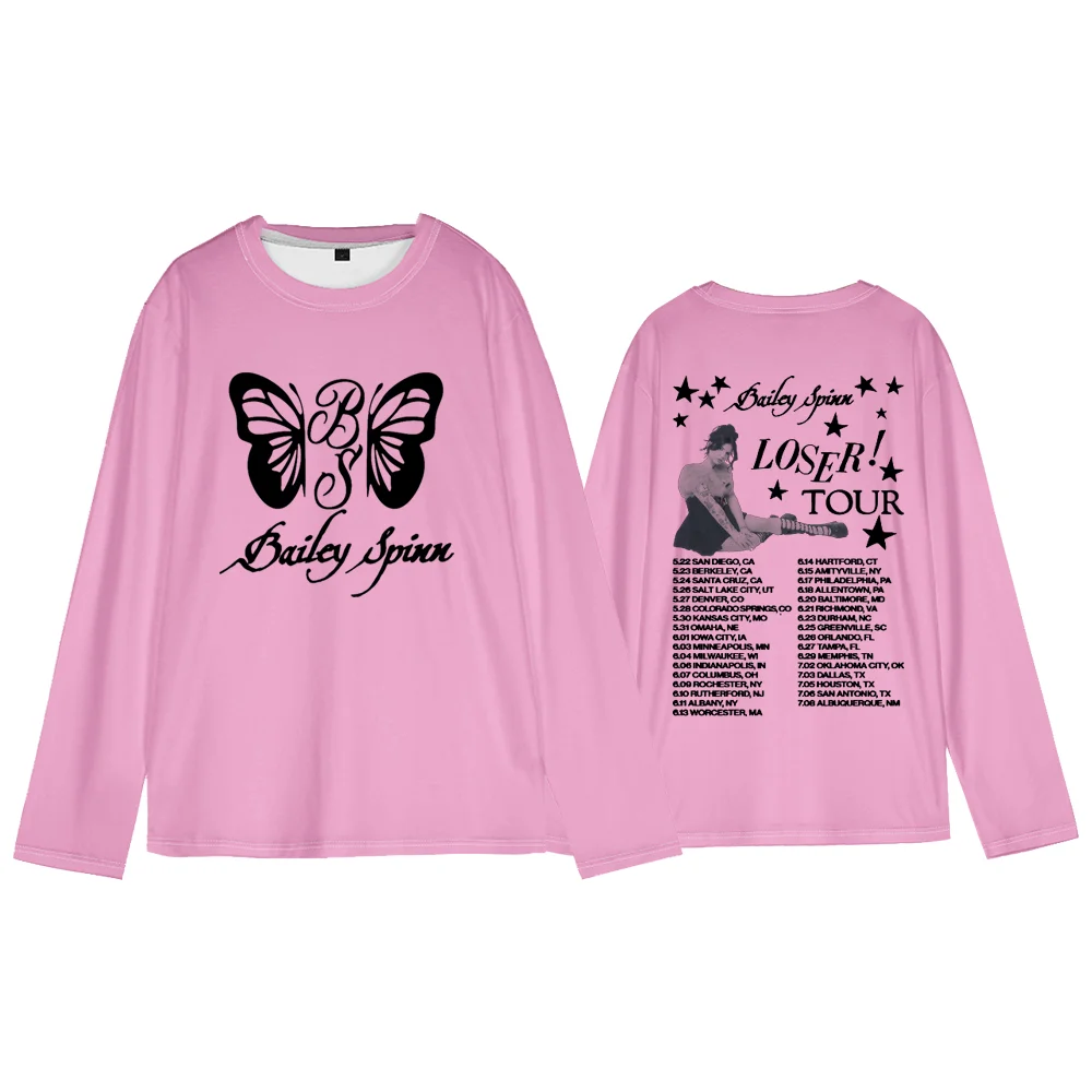 بيلي سبين لوزر جولة 2025 ميرش جولة الرقبة طويلة الأكمام تي شيرت رجل/امرأة تي شيرت جولة الرقبة تي شيرت