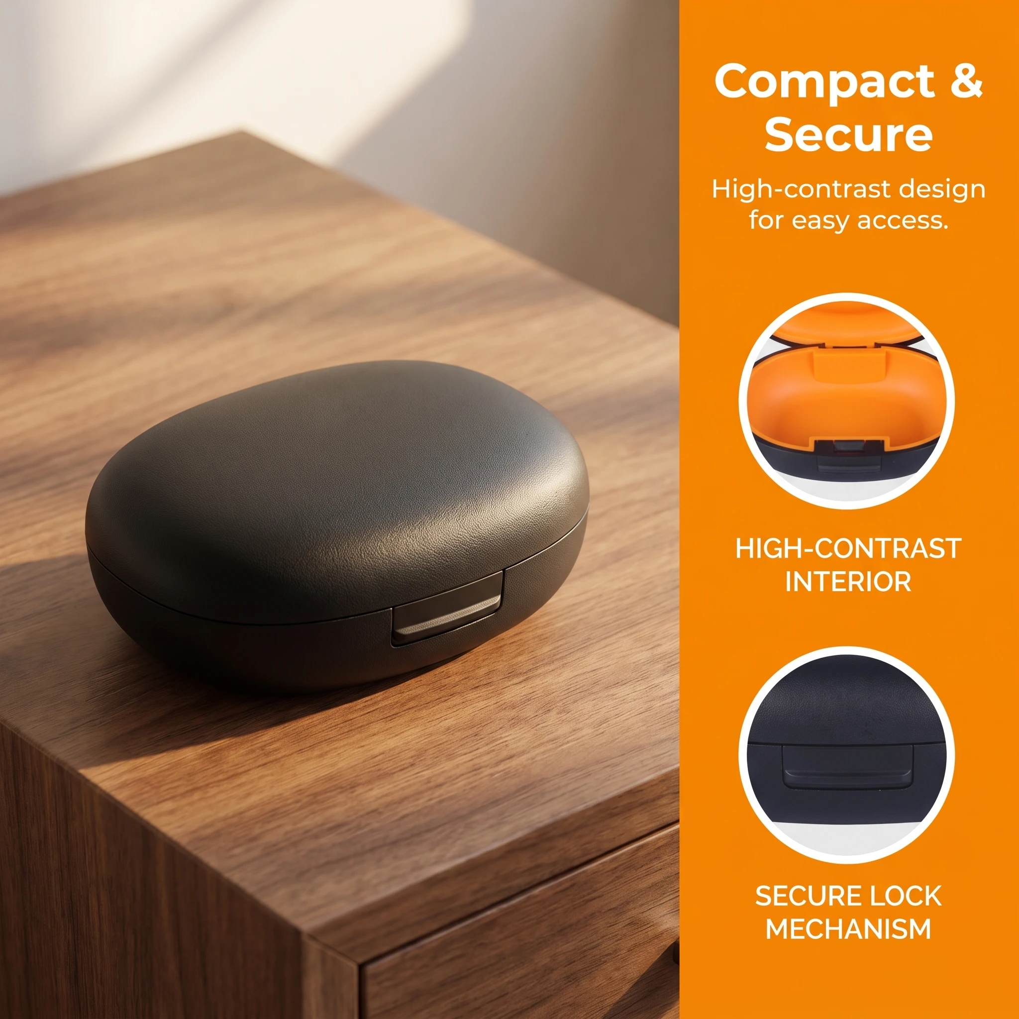 Portable Hearing Aid Carry Box Durable ABS Protective Storage Case with Soft Inner Lining Shock‑Resistant Hearing Aid Accessory