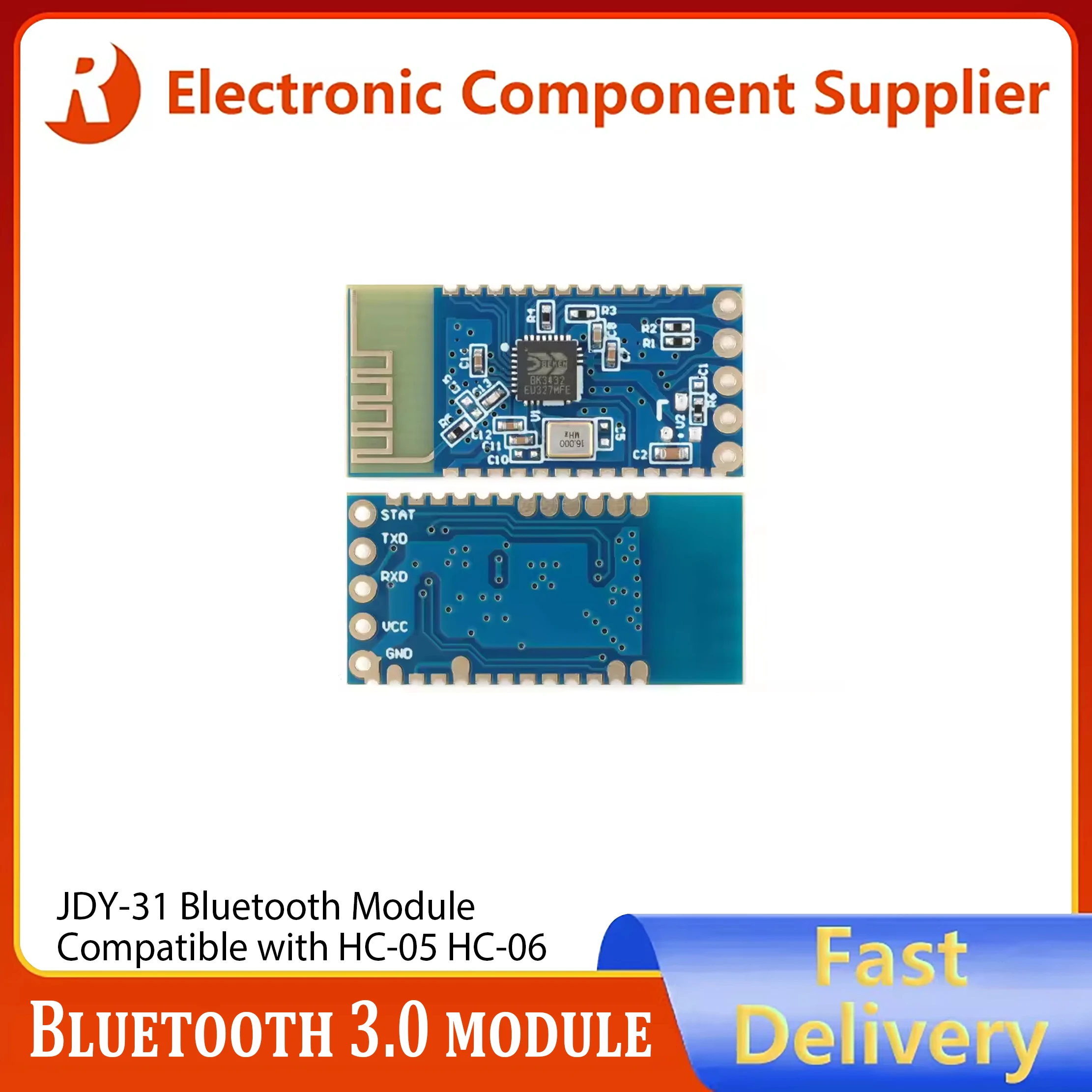 10pcs-1pcsJDY-31 Bluetooth-compatible BLE 3.0 SPP-C HC-05 HC-06 Module Serial Port 2.4G Transparent Transmission HC 05 06 JDY-30