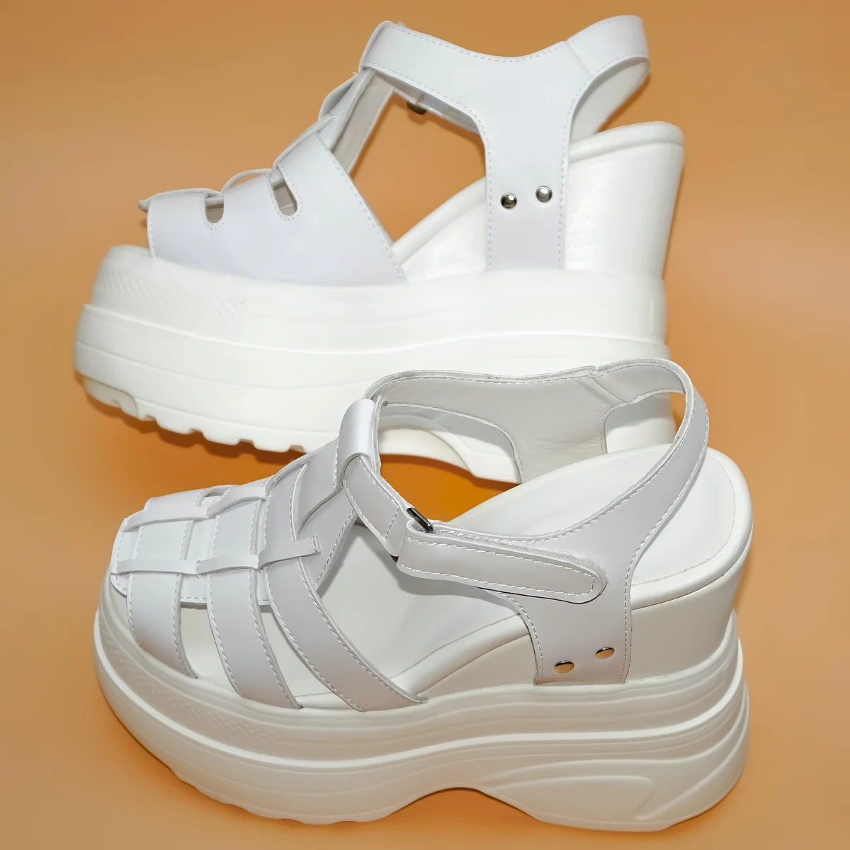

Platform Pumps Shoes Women Plus Size 47 Genuine Leather Wedges High Heel Gladiator Sandals Summer Big Size 46 Chunky Sneakers