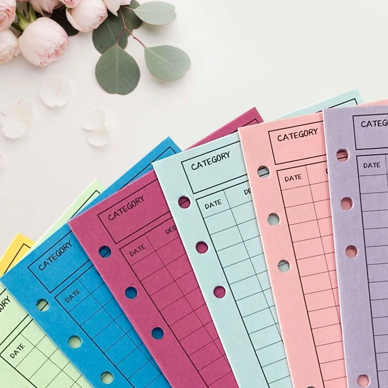 SCLS 36 قطعة من أوراق الميزانية لتتبع النفقات، مظاريف نقدية، ظرف نقود لتتبع توفير أموال الميزانية، 12 لونًا