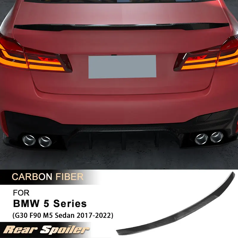 

Car Rear Trunk Spoiler Wings for BMW 5 Series G30 F90 M5 Sedan 2017-2022 Rear Spoiler Boot Trunk Wing Lip Full Carbon Fiber