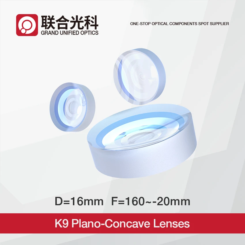 

BK7 K9 Optical Glass SWIR Cotated Plano Concave Lenses