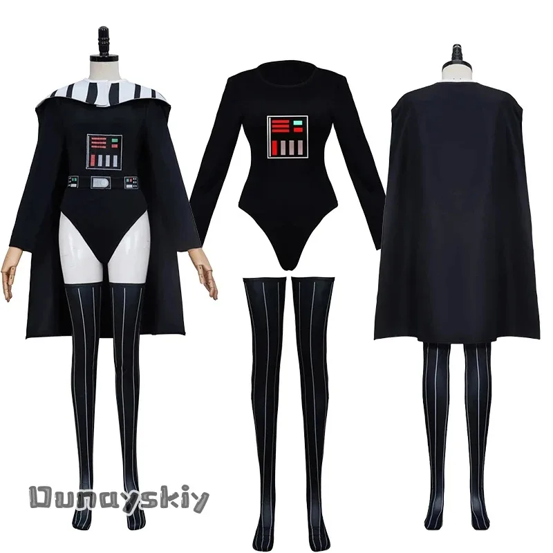 

XT8Darth Vader Cosplay Costume Sexy Women Jumpsuit with Shawl Movie Anime Role-playing Zentai Suit Party Masquerade TightsXT6@!