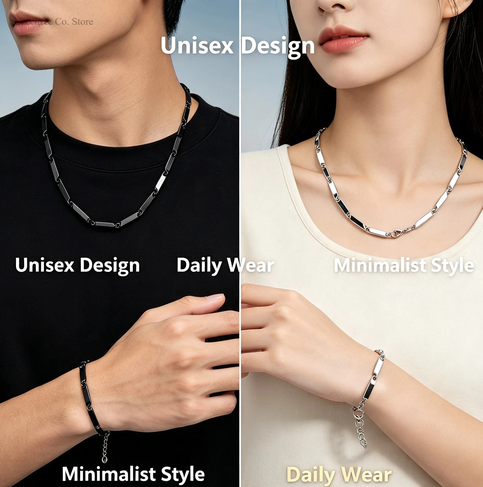 Ins Hip Hop Luxury Ornament Rhombus Link Necklaces and Pendants Stainless Steel Jewelry Bracelet Unisex  Accessory for Men Women