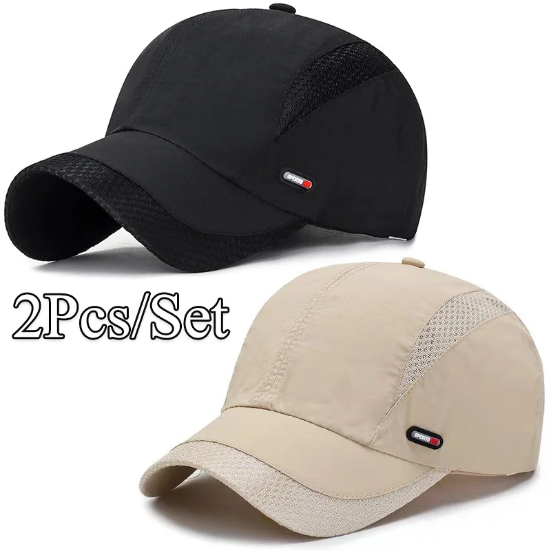 2Pcs/Set Casual Men's Baseball Cap Personalized Lightweight Breathable Duckbill Cap Outdoor Sports Baseball Cap for Unisex