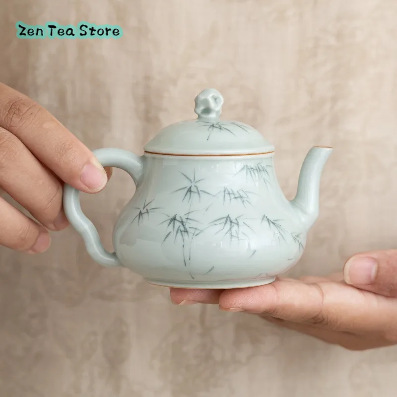 Antique Hand-painted Bamboo Tea Teapot Tea Set Tea Home Pan Pan Mini Teapot One Filter Teapot