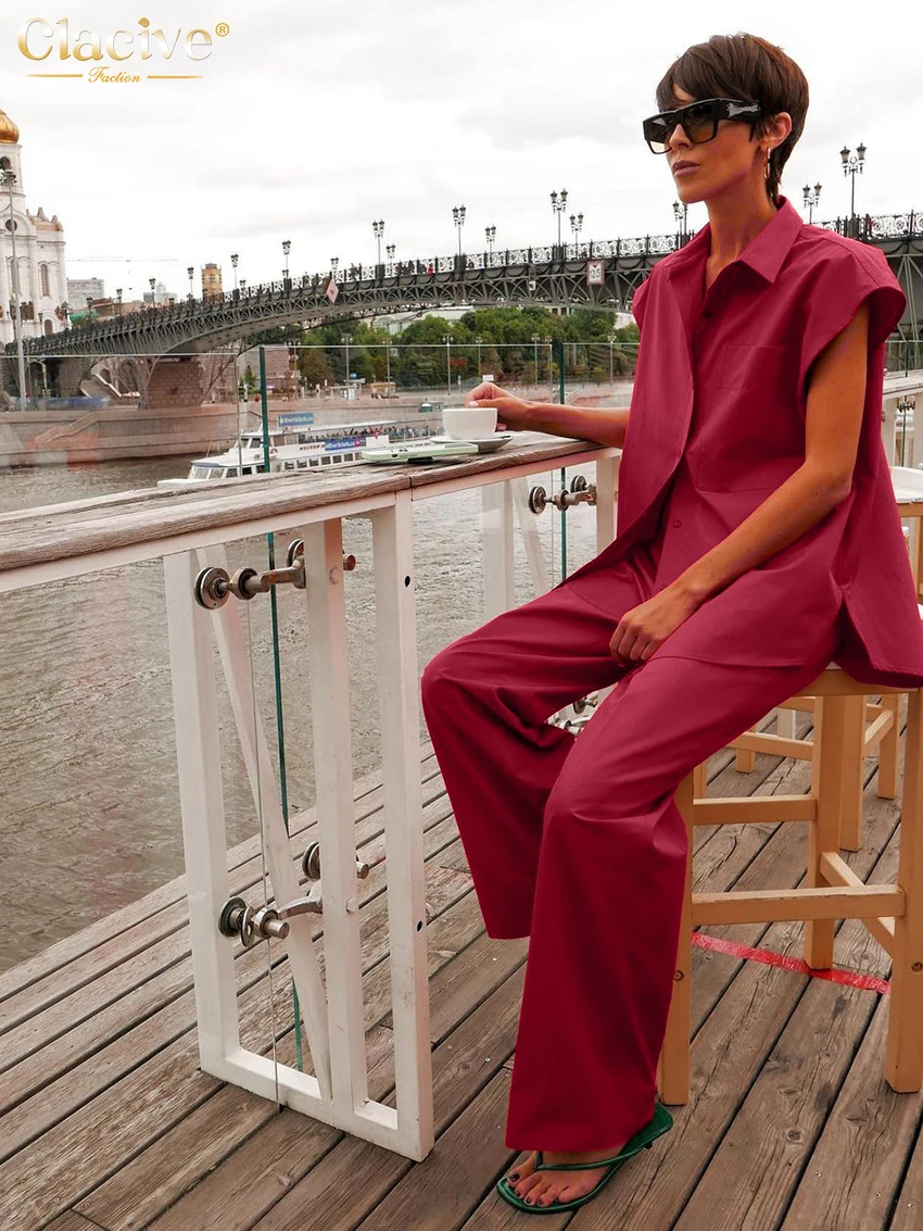 ClacMarkets-Ensemble 2 pièces pour femme, t-shirt et pantalon taille haute, streetwear tendance, été 2024