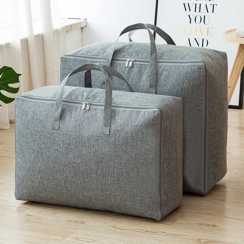 Clothes Quilt Dust Bag with Handle Foldable Moistureproof Large Capacity Storage Bag with Lids Moving Storage Packing Quilt Bag