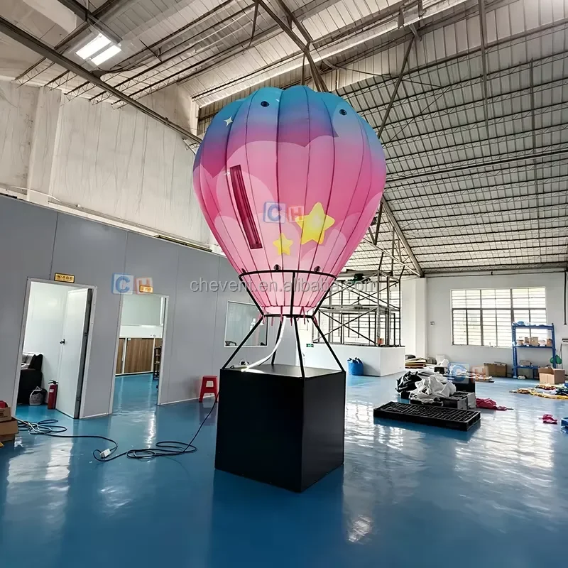 Custom Printed Inflatable Hot Air Balloon Model With LED Light Mall Wedding Party Outdoor Hanging Advertising Decor