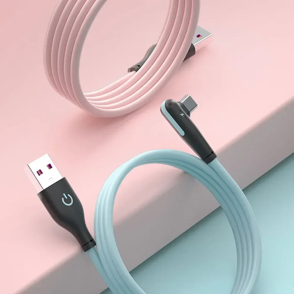 Liquid Soft USB Type C Charging Cable Fruit Jelly Color Data Trans-Adapter Smart Chip Fast Charging For Huawei Xiaomi Samsung