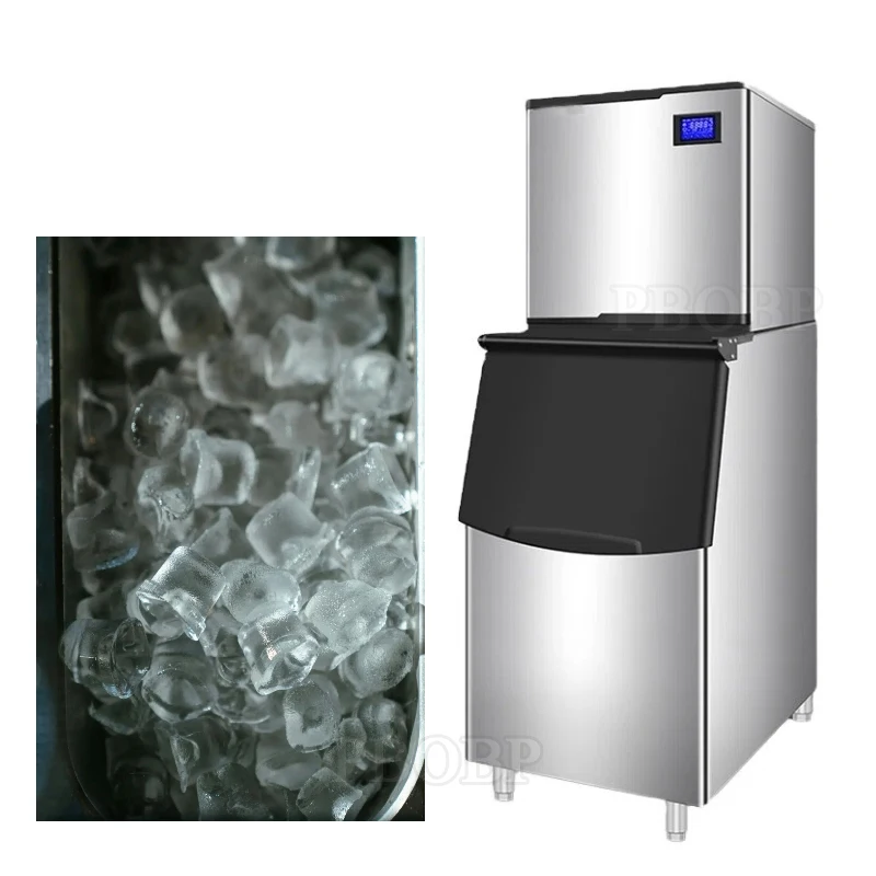 

Промышленный льдогенератор на 500 кг: модульная установка большой производительности для чистого кубикового льда с водяным охлаждением