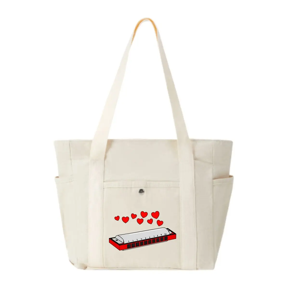 

Harmonica Valentines Day Harmonicist Women's Stylish Multi-Pocket Shoulder Bag Daily Casual Tote