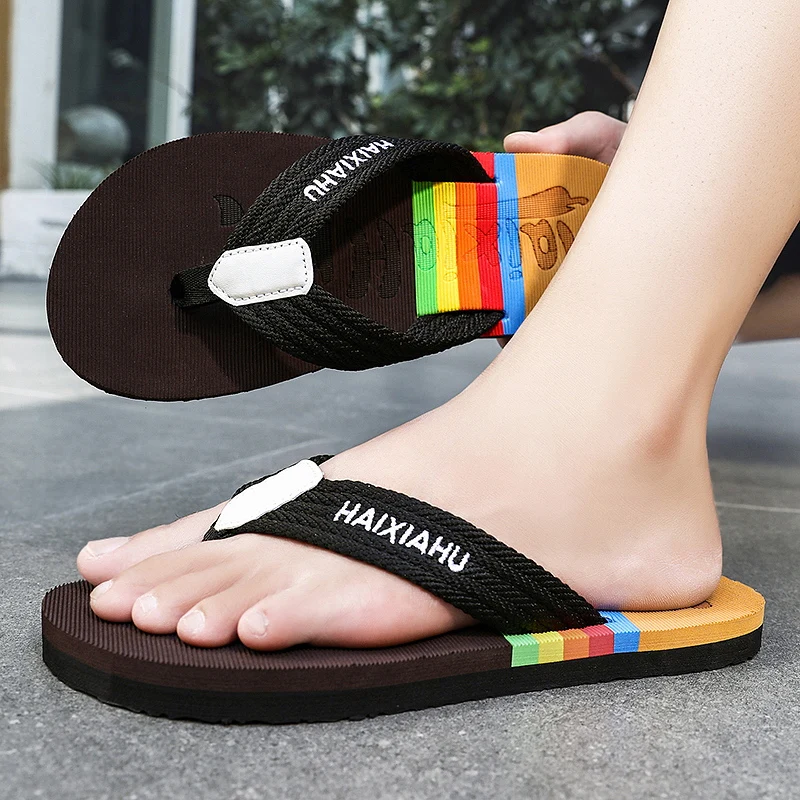 Chinelos masculinos de pitada do dedo do pé moda casual sandálias masculinas com solas grossas peso leve, caminhadas ao ar livre wading chinelos masculinos