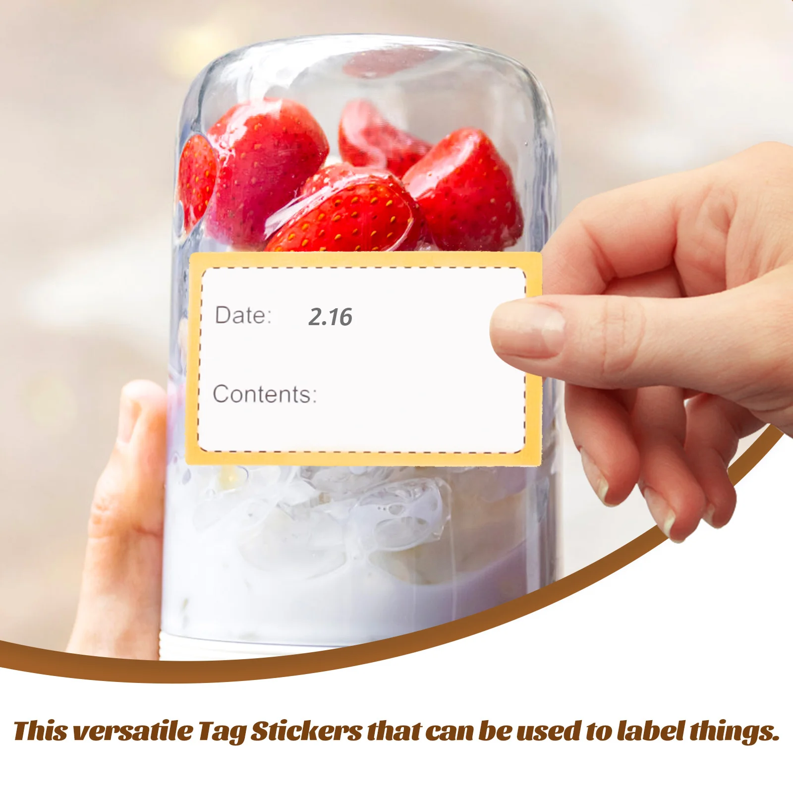 

Practical Date Tags Multipurpose Label Stickers Portable Bottle Stickers Blank Food Labels for Home Kitchen Office Daily Use