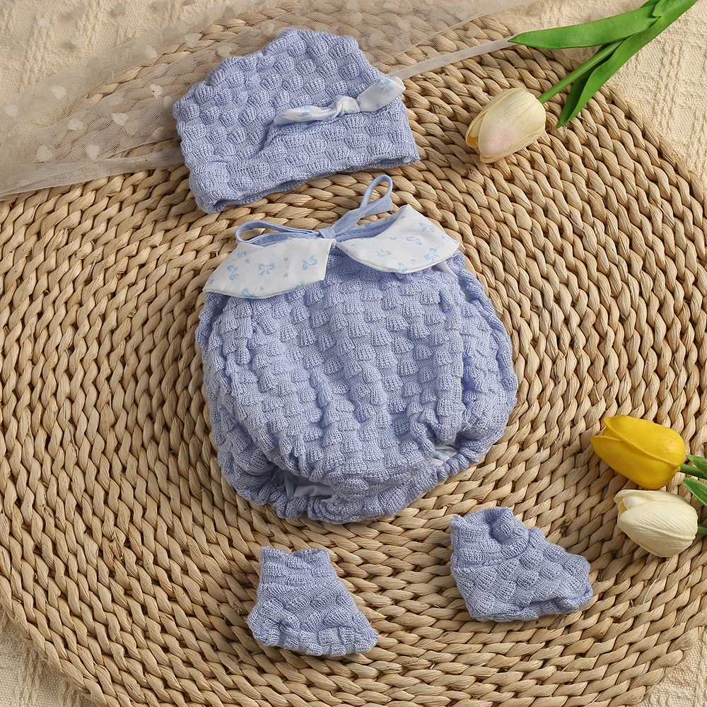 Reborn Puppenkleidung 16 Zoll 40cm Set Body Mütze Puppen Outfit Kleidung Zubehör Geschenk für Kinder zum Anziehen und Spielen Puppenzubehör Mini Puppe – Detail 22