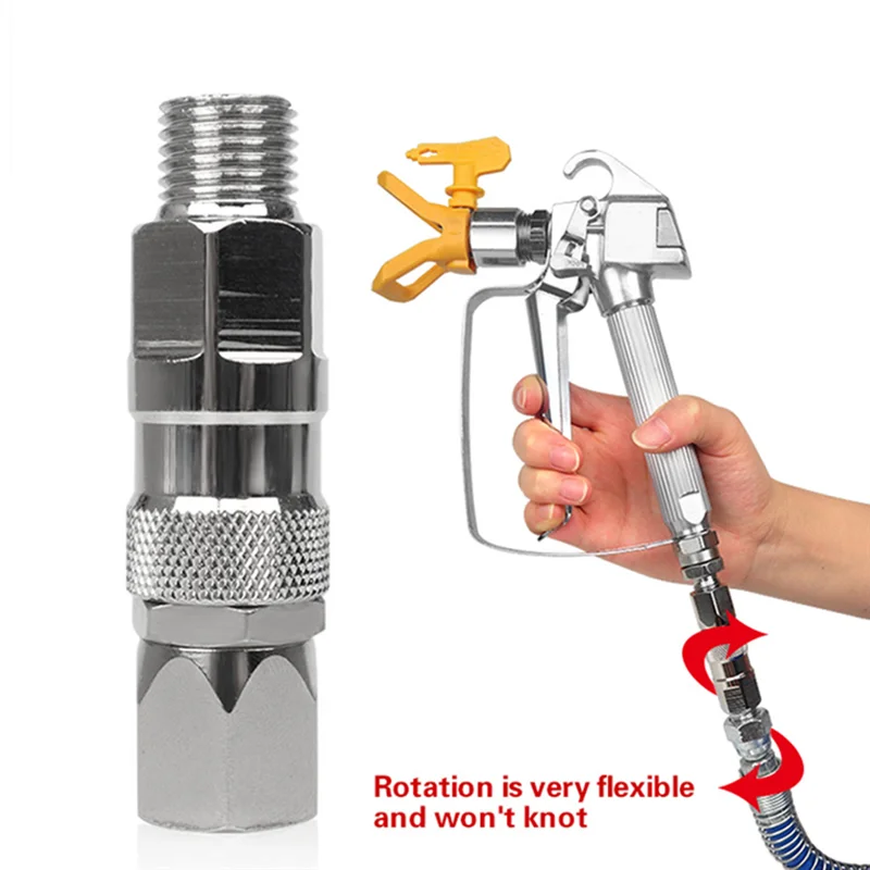 Airless Spray Hose Swivel Adapter Stainless Steel Sprayer Connector Suitable for Airless High-Pressure Paint Sprayer 5Pc Vogue