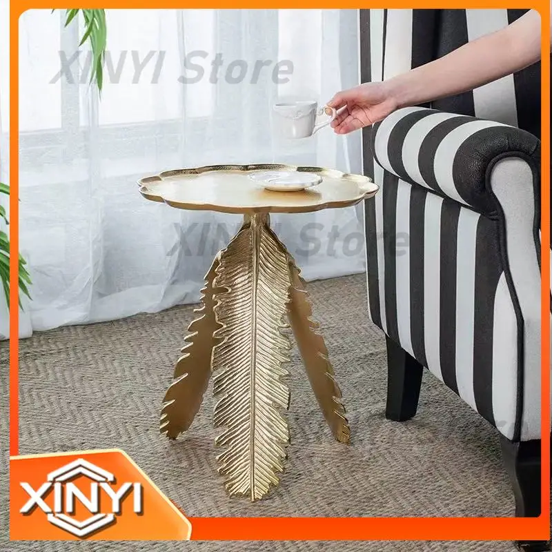 Small Round Metal Coffee Table for Living Room Corner Furniture Sofa Side Table